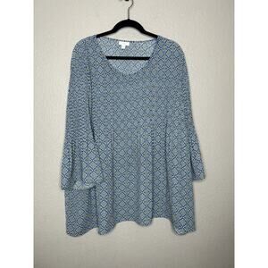 J. Jill Blue Patterned Blouse